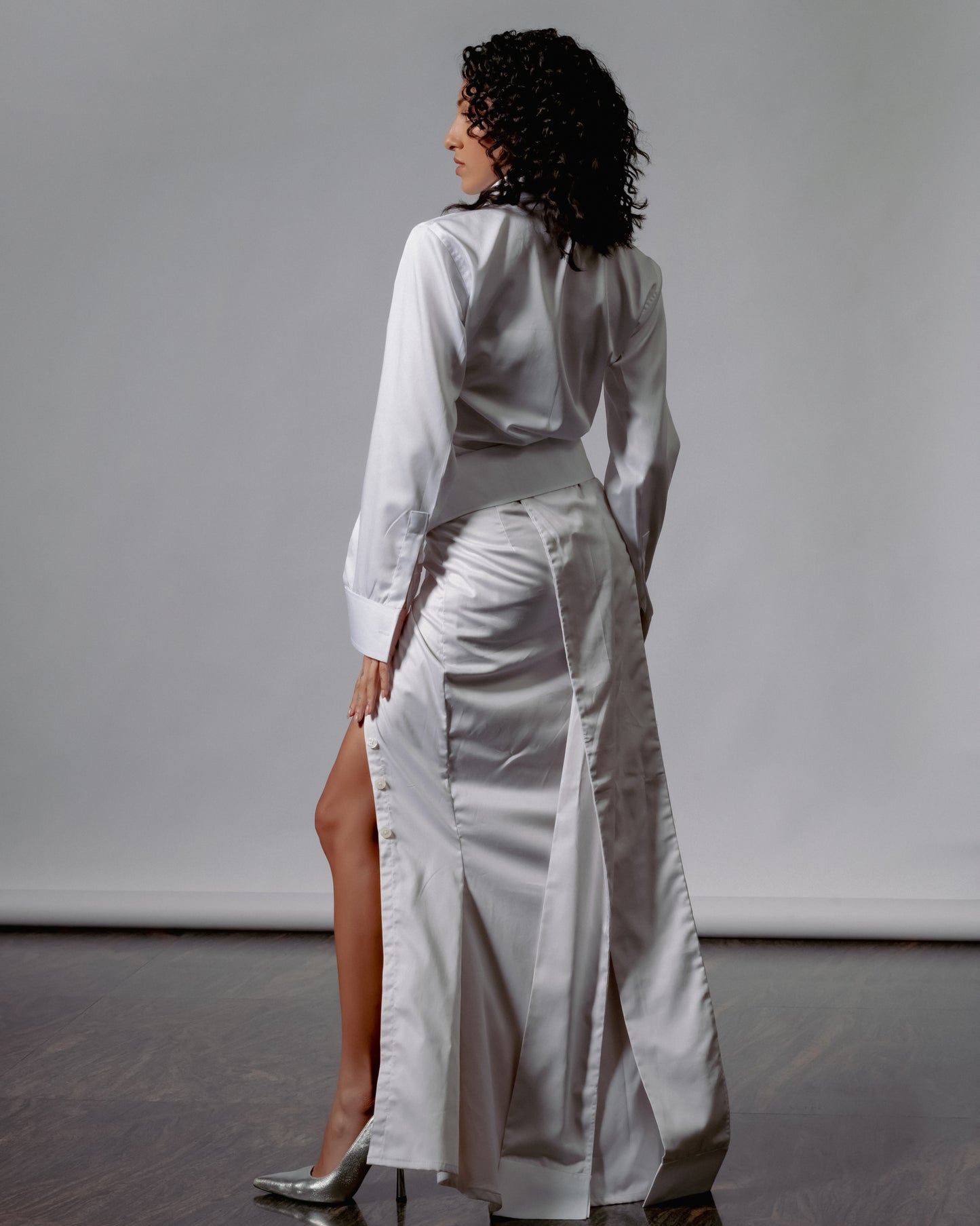 All White Shirt-Skirt