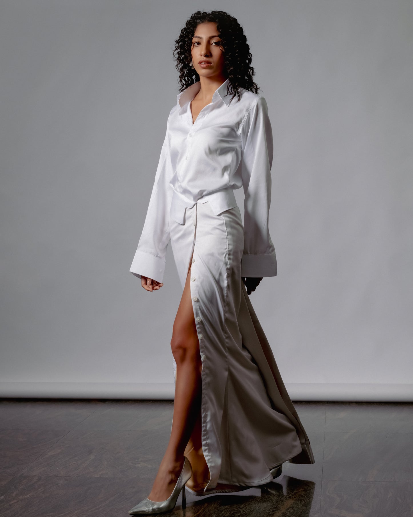 All White Shirt-Skirt