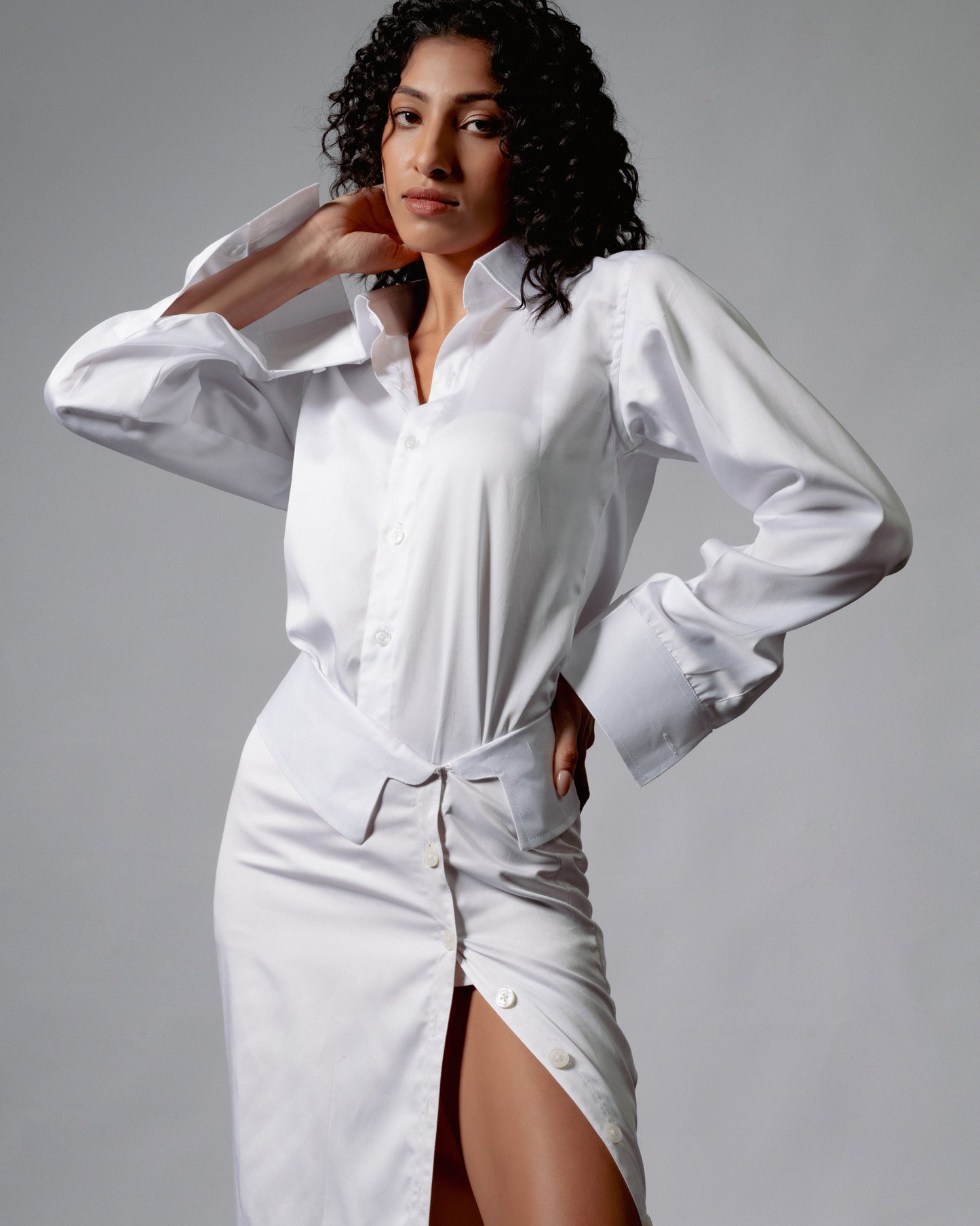 All White Shirt-Skirt