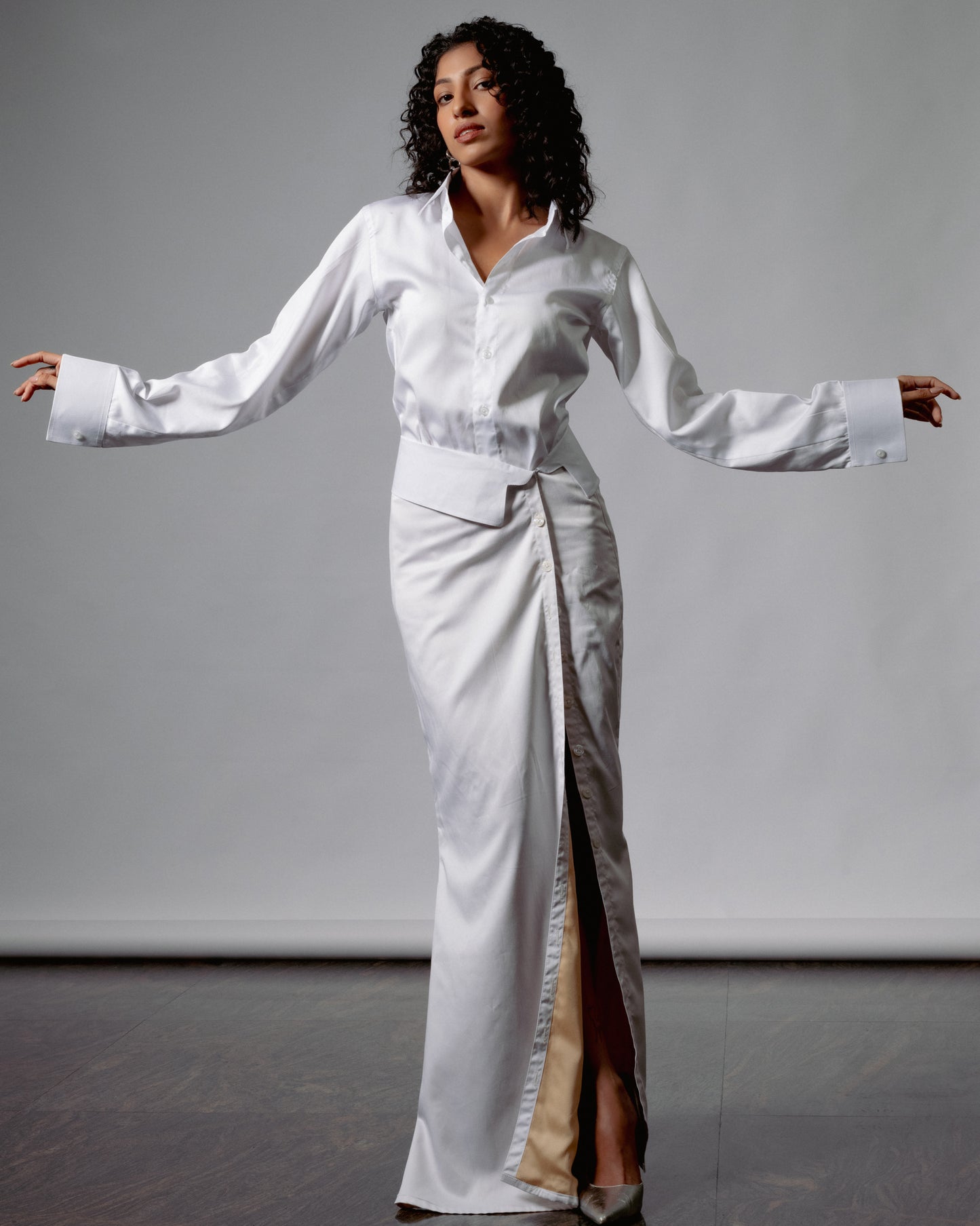 All White Shirt-Skirt