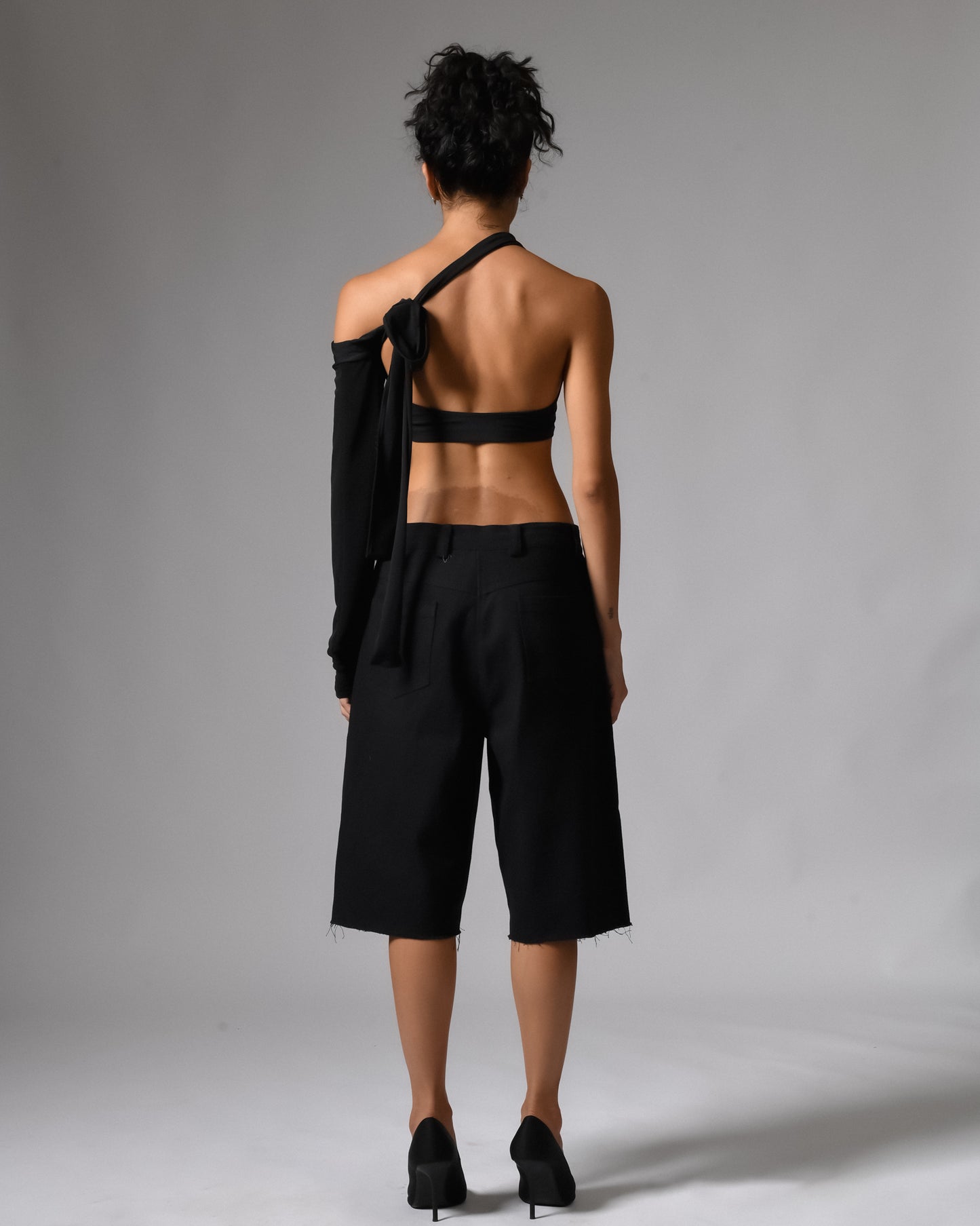 All Black Denim Shorts
