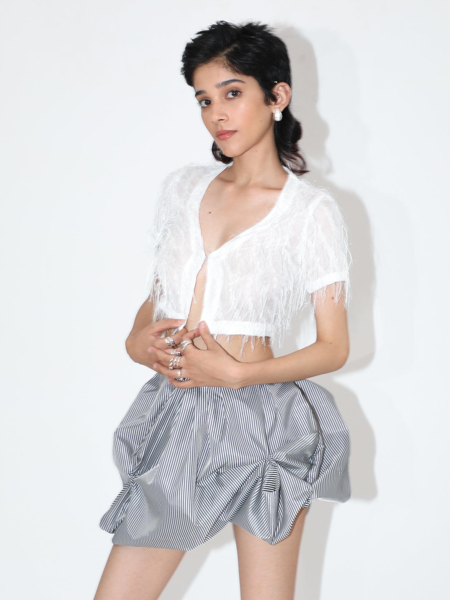 Faux Feather Top