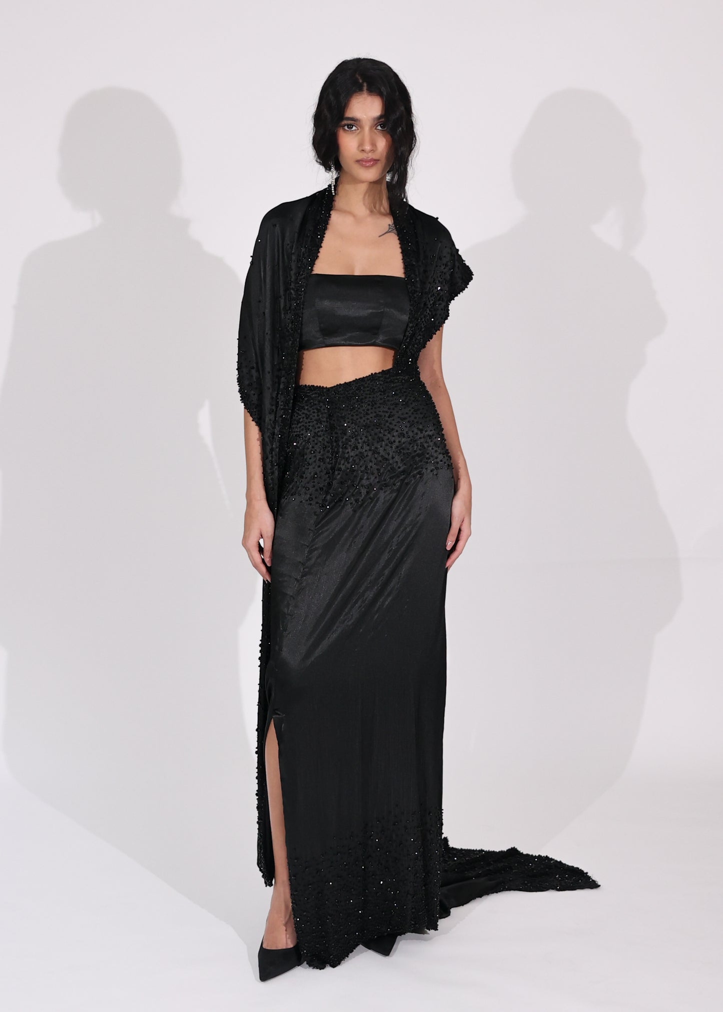 Black Crystal Saree