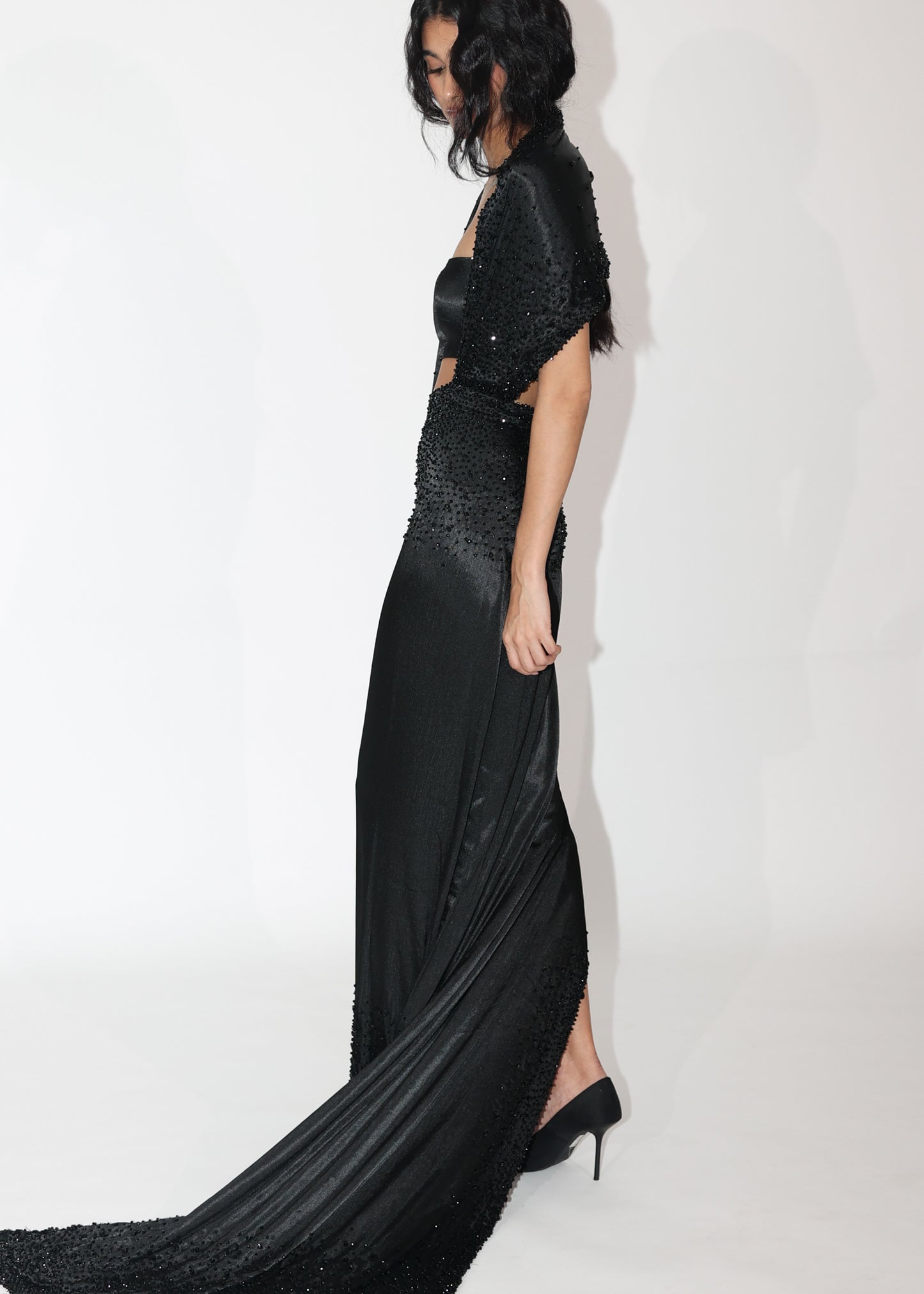 Black Crystal Saree
