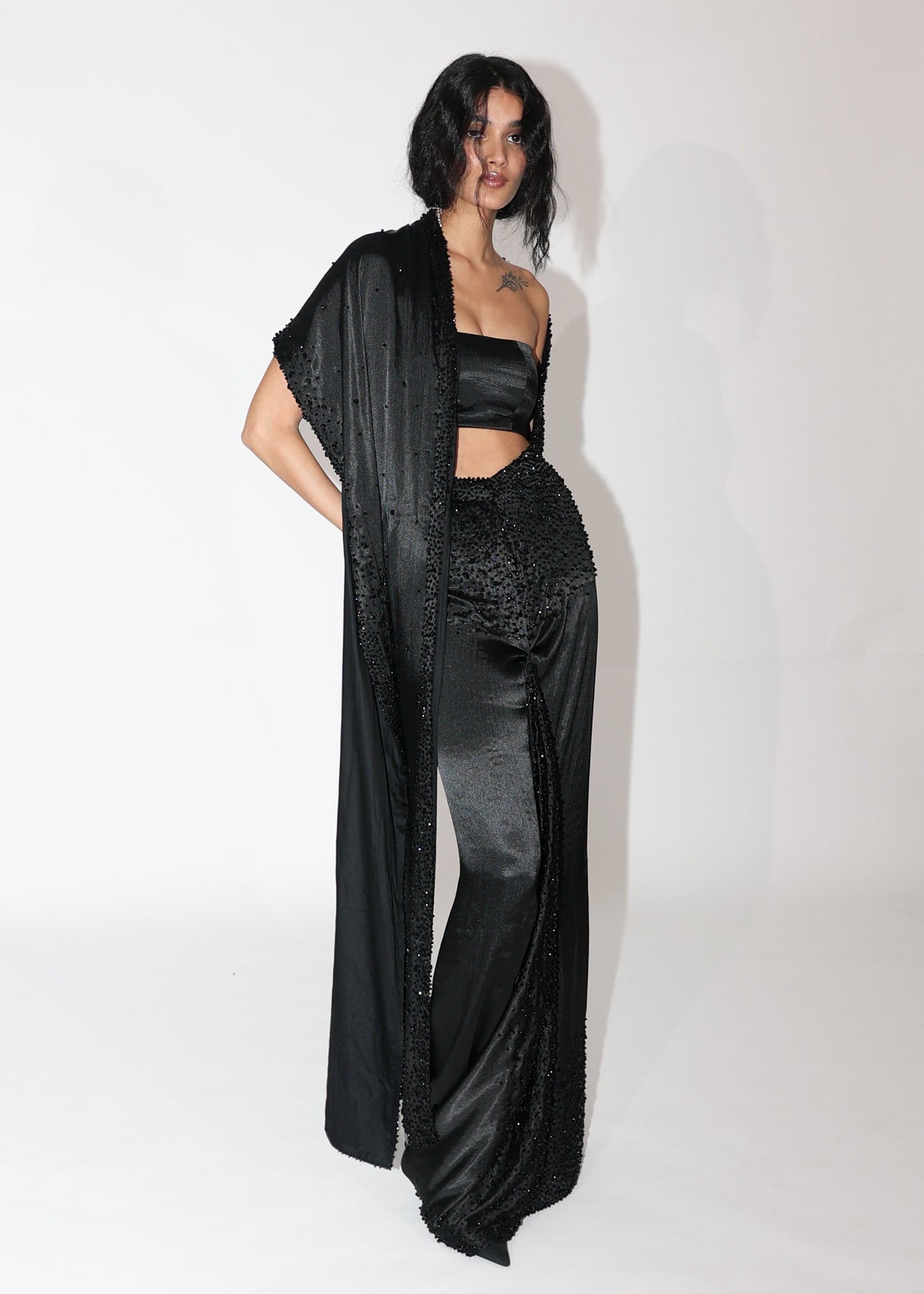 Black Crystal Saree