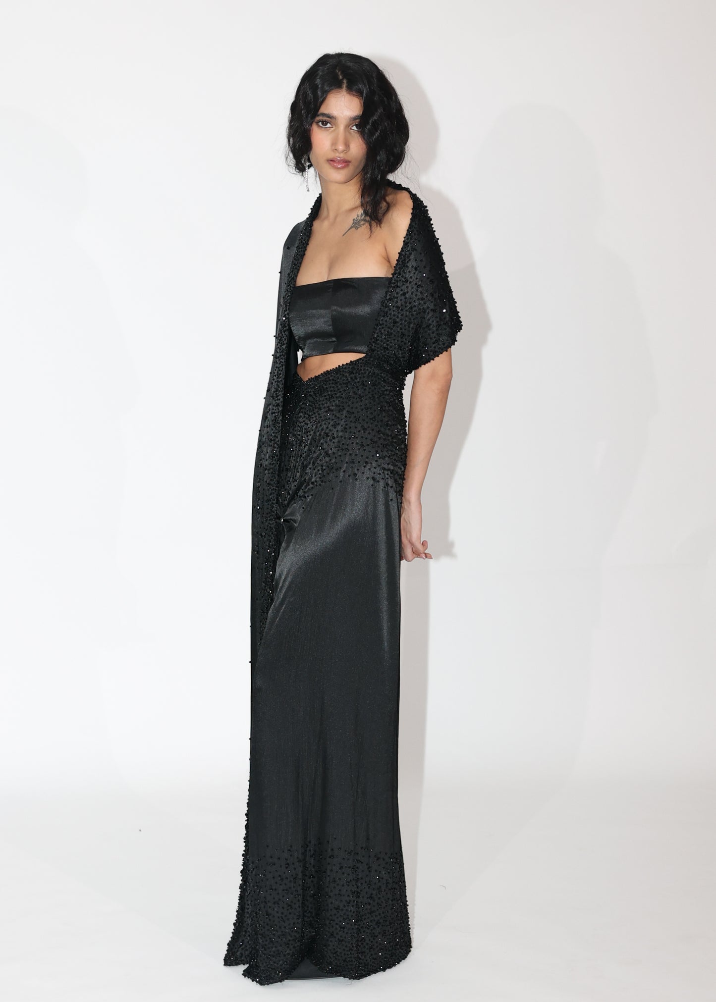 Black Crystal Saree