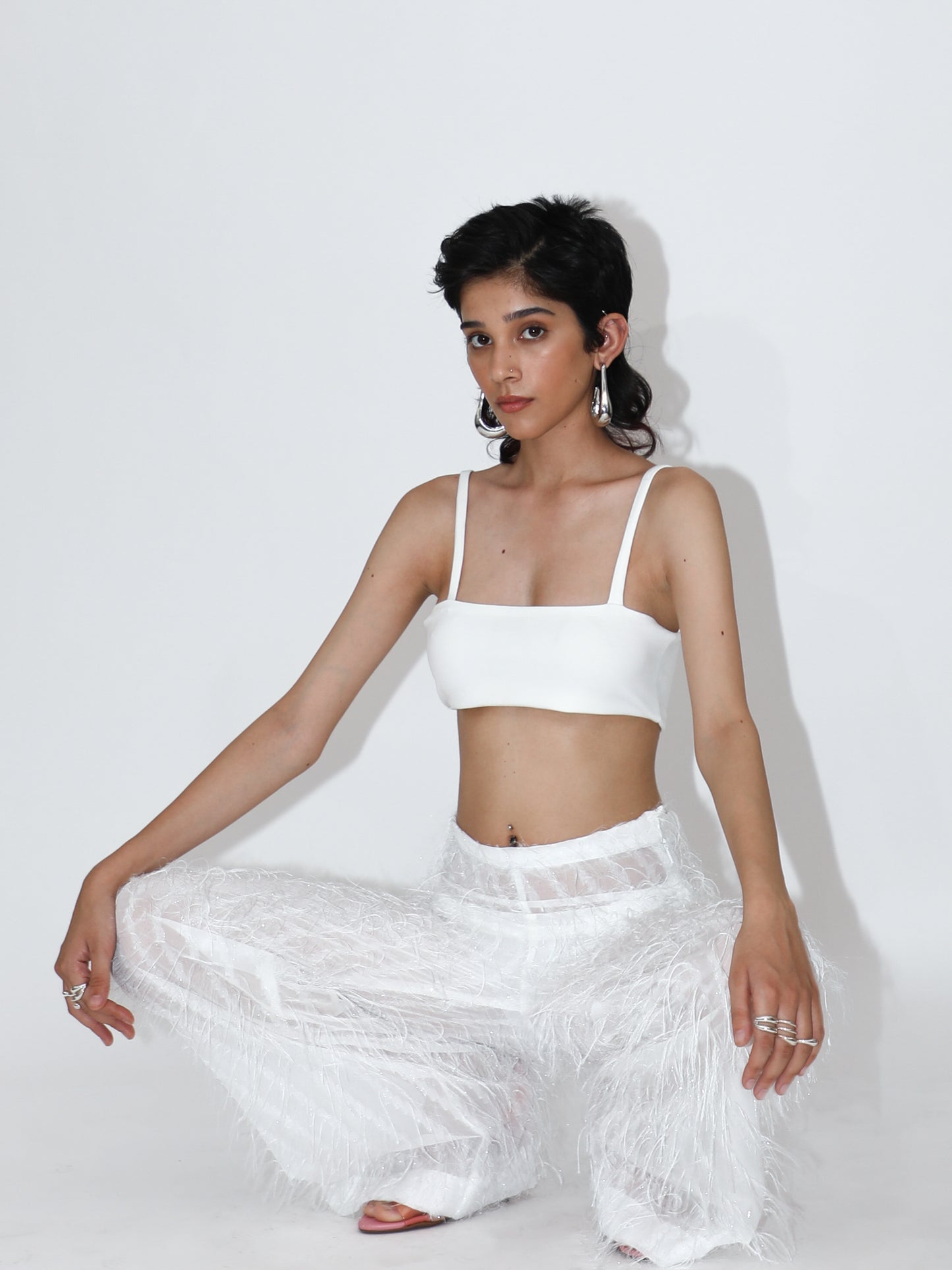 Faux Feather Pants