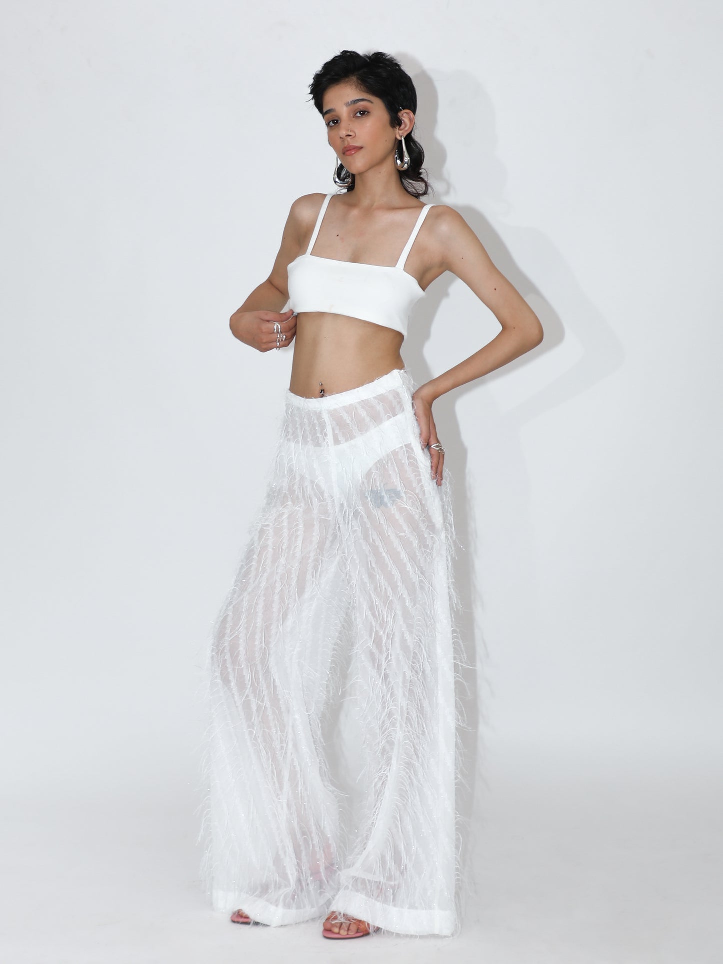 Faux Feather Pants