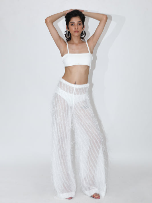 Faux Feather Pants