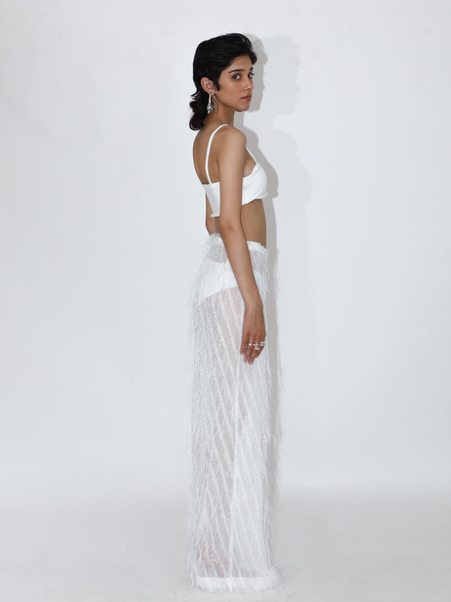 Faux Feather Pants