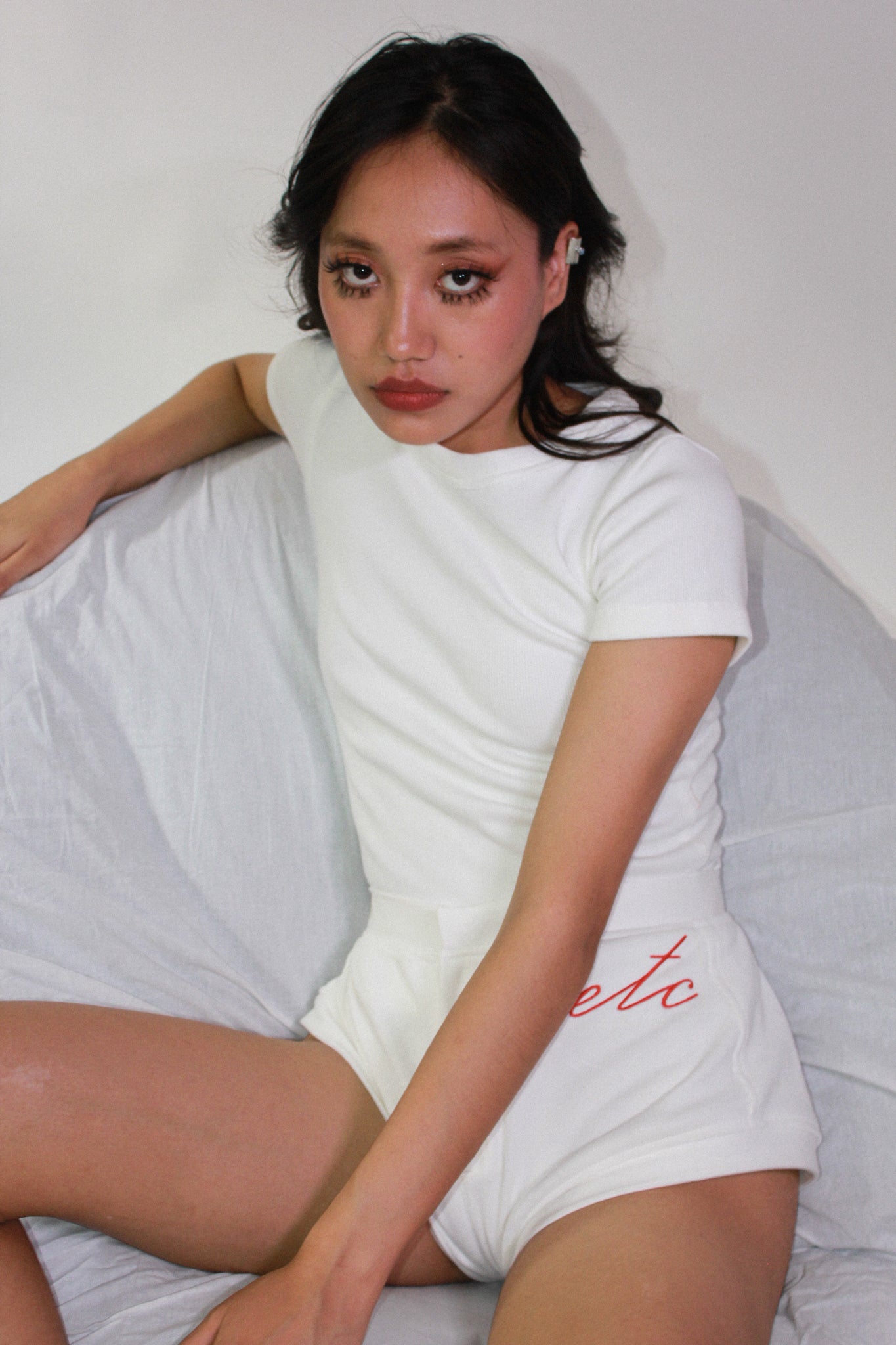the White Ribbed Shorts